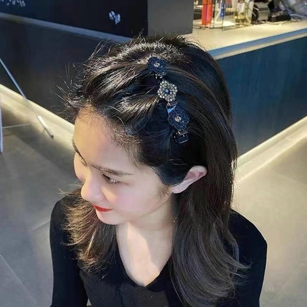 Sparkling Crystal Stone Braided Hair Clips – Elegant Rhinestone Hair Accessories for Stylish Looks