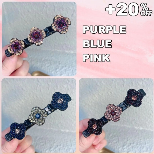 Sparkling Crystal Stone Braided Hair Clips – Elegant Rhinestone Hair Accessories for Stylish Looks