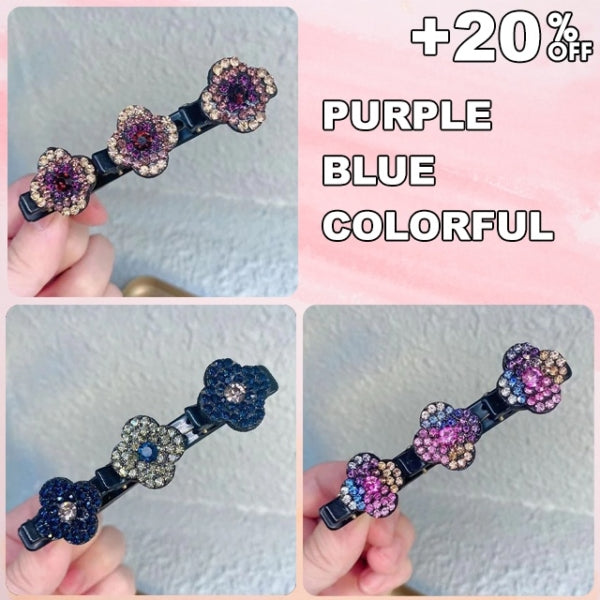 Sparkling Crystal Stone Braided Hair Clips – Elegant Rhinestone Hair Accessories for Stylish Looks