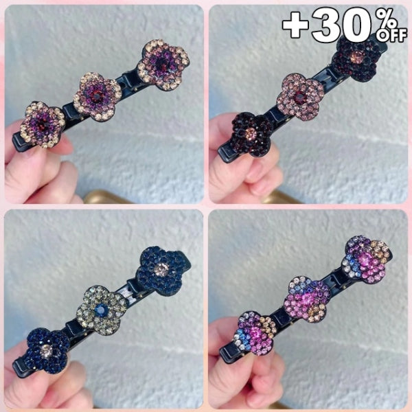 Sparkling Crystal Stone Braided Hair Clips – Elegant Rhinestone Hair Accessories for Stylish Looks