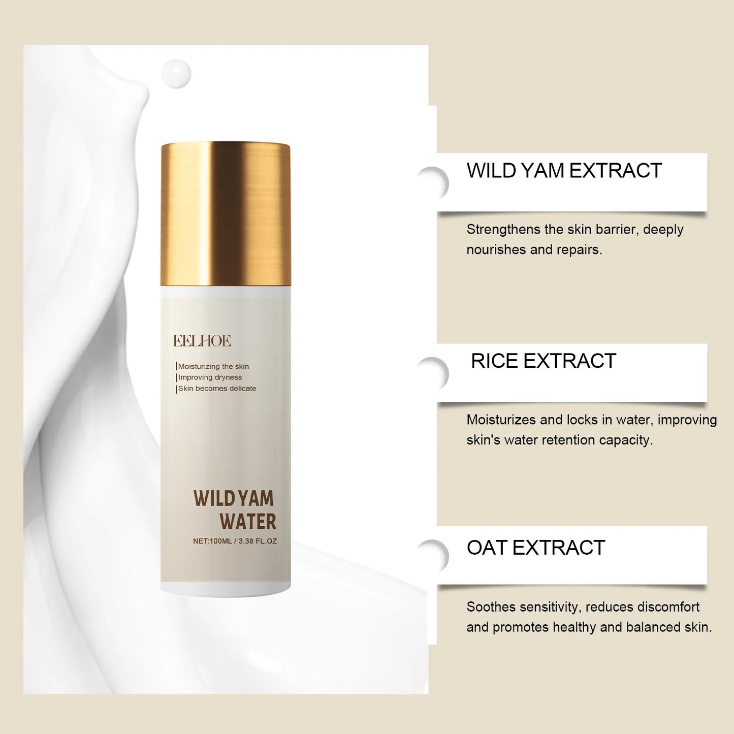 EELHOE Wild Yam Water Facial Toner – Deep Hydration & Skin Repair