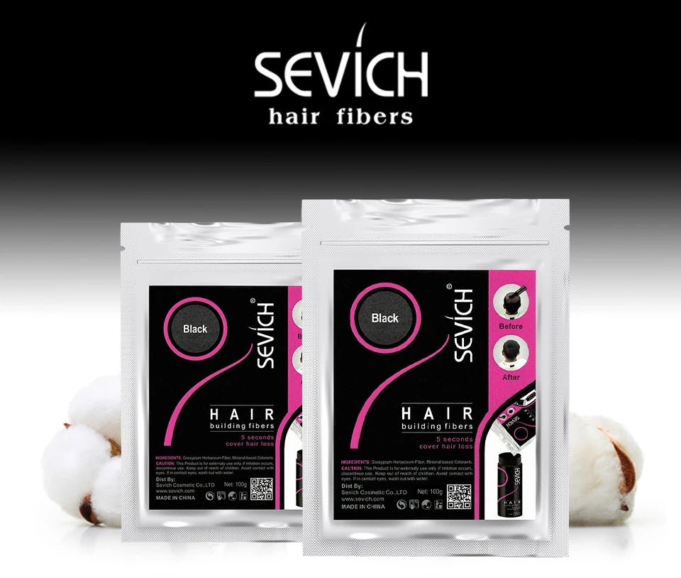 Sevich Hair Fibers 10 Color Keratin Hair Building Fiber Powder Instant Hair Growth