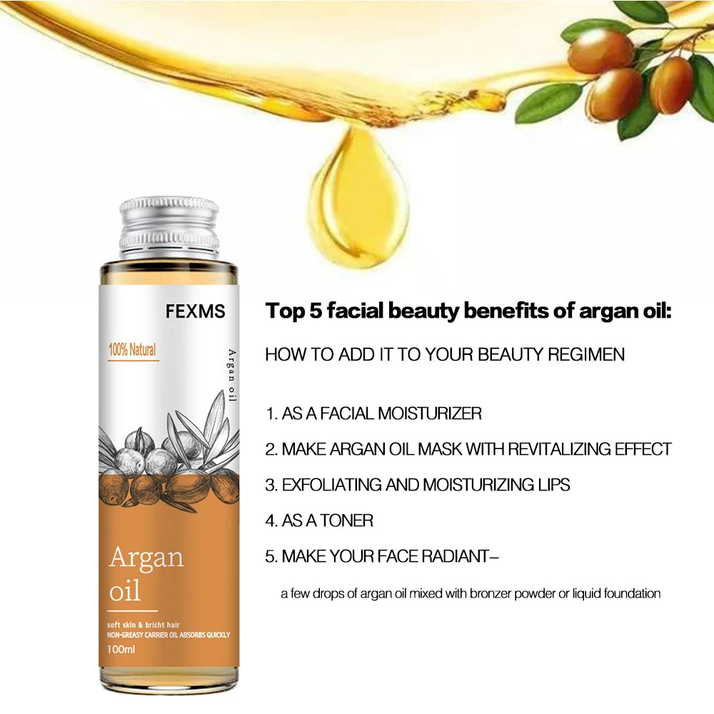 Organic Argan Oil – 100% Pure, Cold-Pressed & Virgin for Hair, Skin & Nails