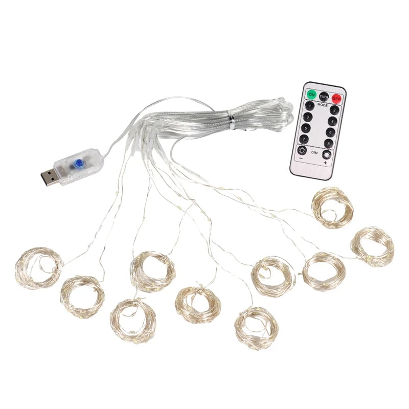 Christmas Lights Curtain | New Year LED String Lights for Festive Decor