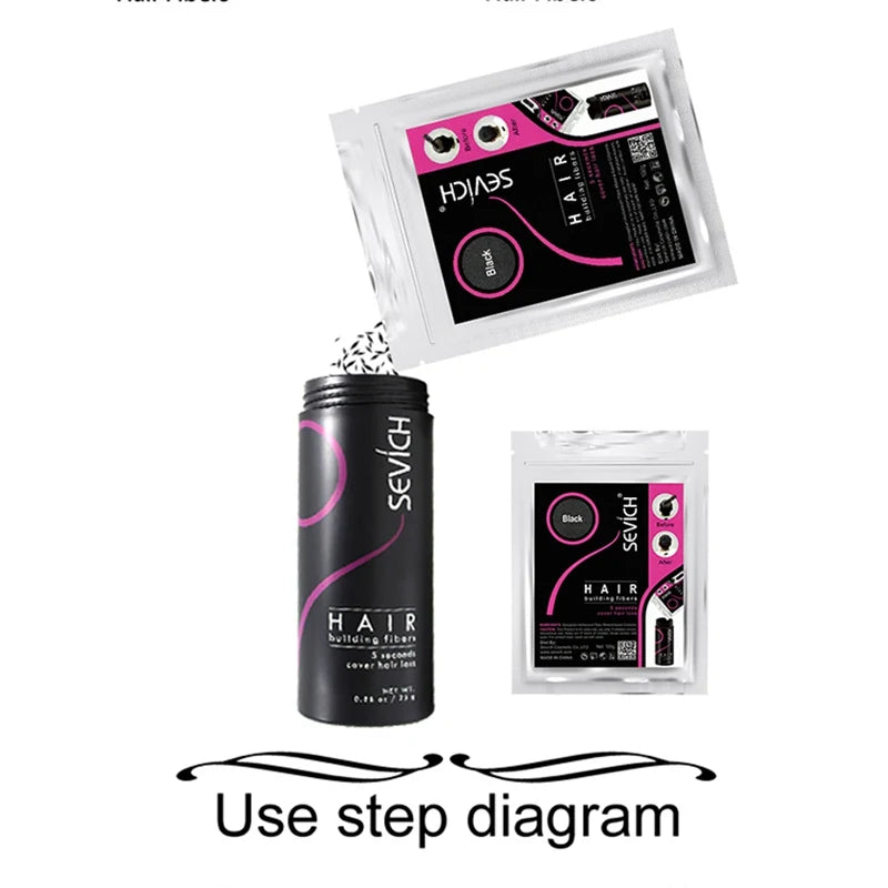 Sevich Hair Fibers 10 Color Keratin Hair Building Fiber Powder Instant Hair Growth