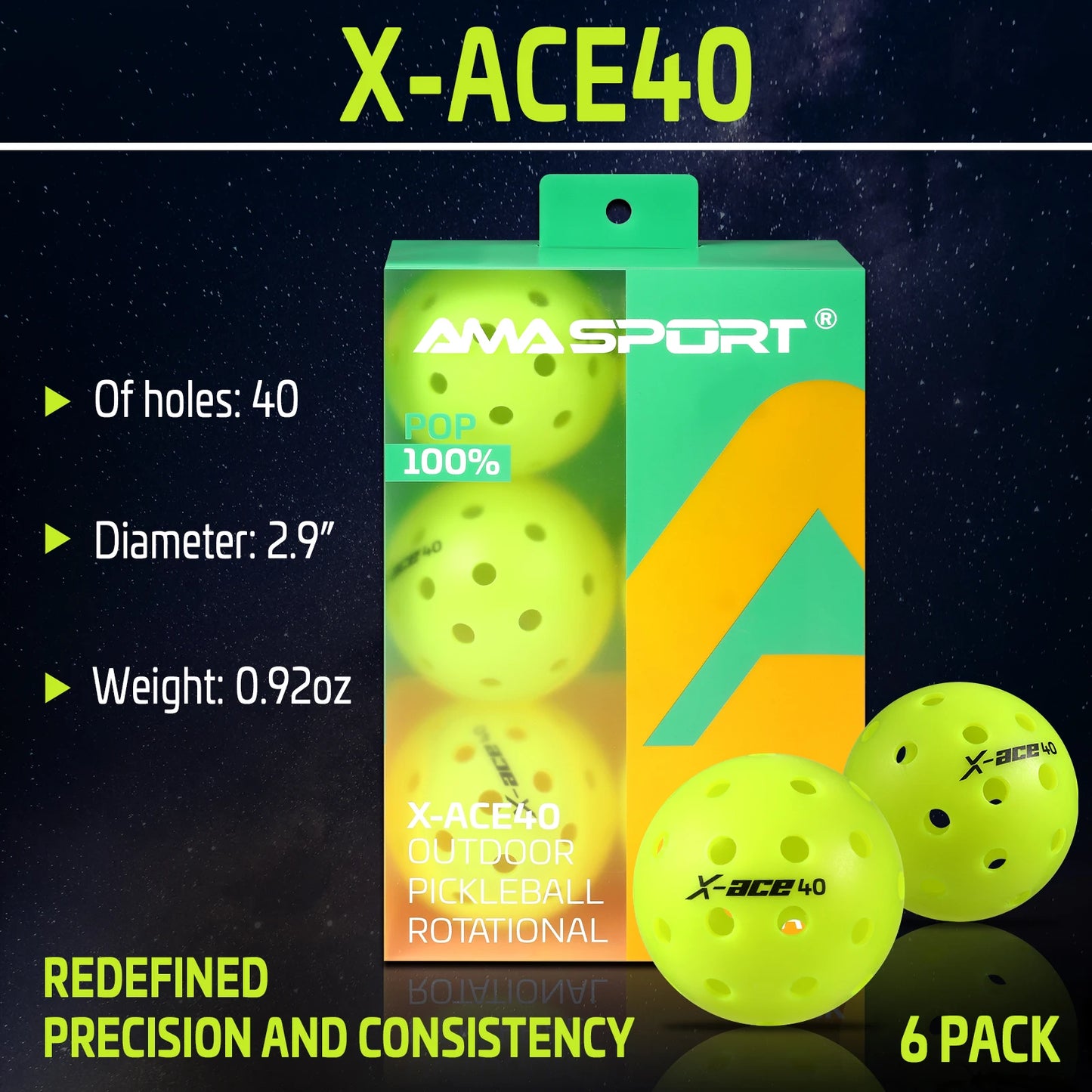 Haru Lite AMA Sport X-ACE Pickleballs