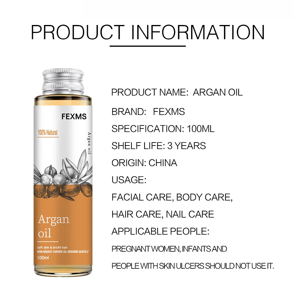 Organic Argan Oil – 100% Pure, Cold-Pressed & Virgin for Hair, Skin & Nails