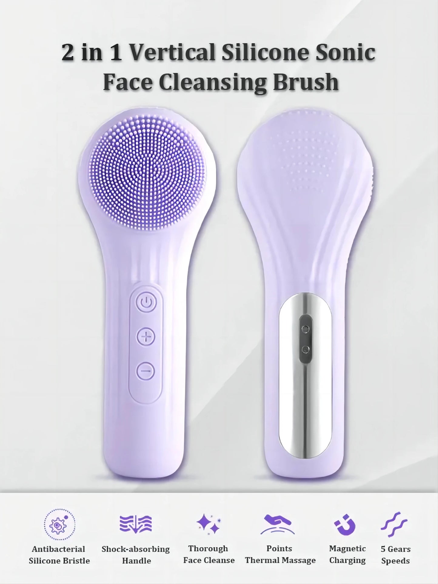 Sonic Facial Cleansing Brush – Rechargeable & Deep Cleansing for Radiant Skin