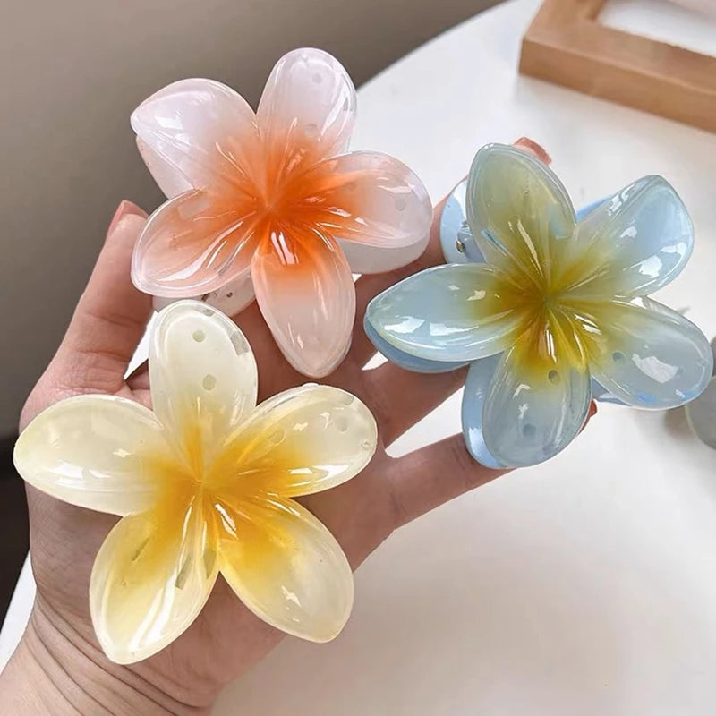 Acrylic Flower Hair Clips (8cm)