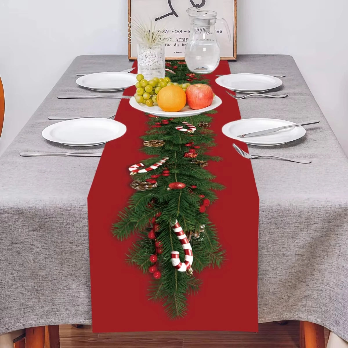 Christmas Table Runner Merry Christmas Decoration for Home Table
