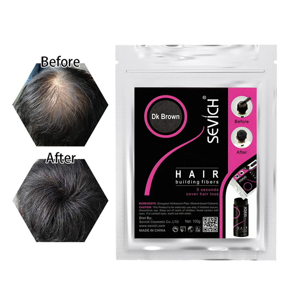 Sevich Hair Fibers 10 Color Keratin Hair Building Fiber Powder Instant Hair Growth