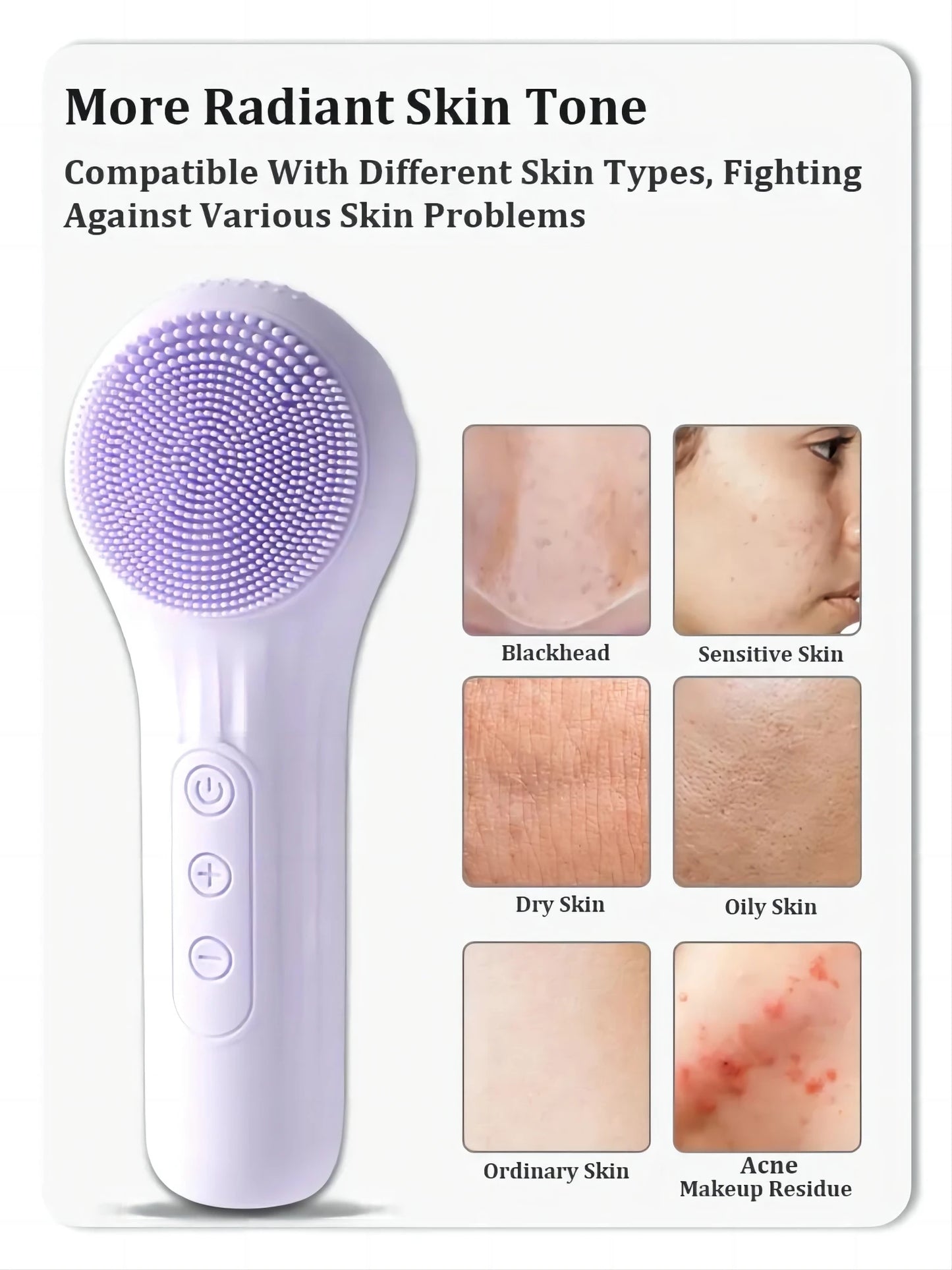 Sonic Facial Cleansing Brush – Rechargeable & Deep Cleansing for Radiant Skin
