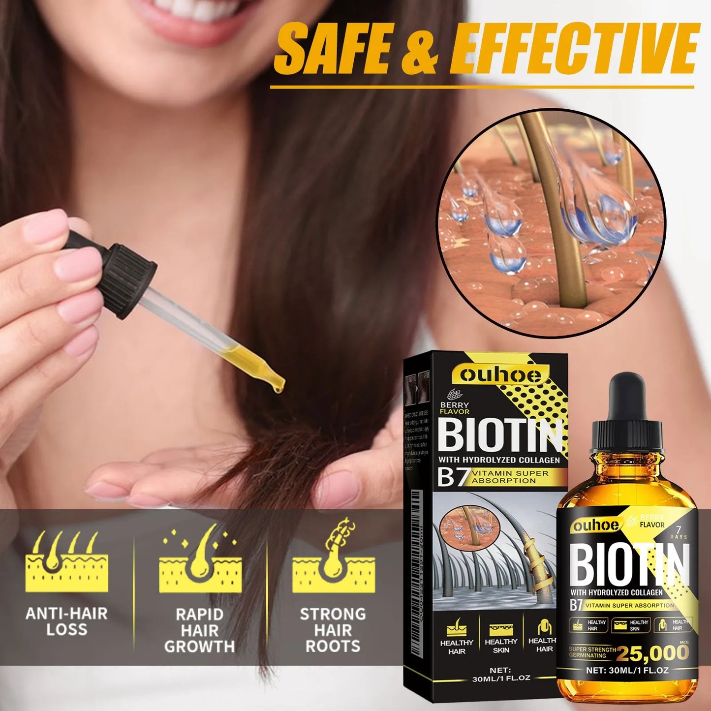 Collagen B7 Hair Oil | Moisturizes, Softens & Prevents Hair Loss
