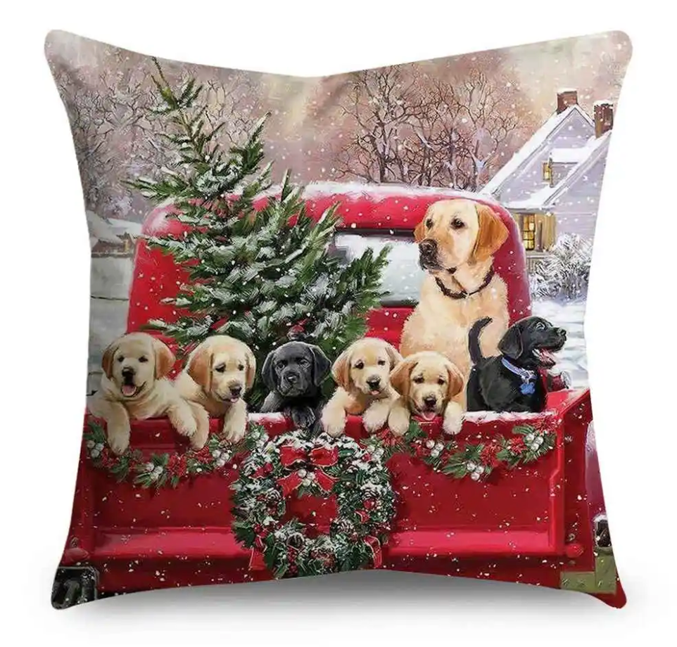 Festive Christmas cushion cover with reindeer design