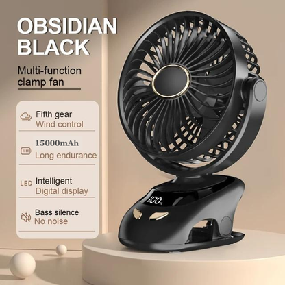 LED Digital Display Rechargeable Clip Fan 15000mAh