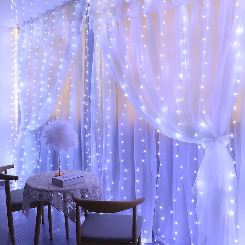 Christmas Lights Curtain | New Year LED String Lights for Festive Decor