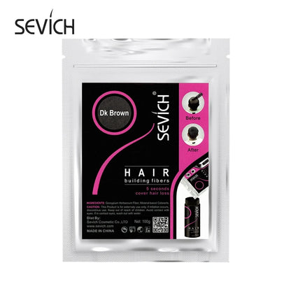 Sevich Hair Fibers 10 Color Keratin Hair Building Fiber Powder Instant Hair Growth