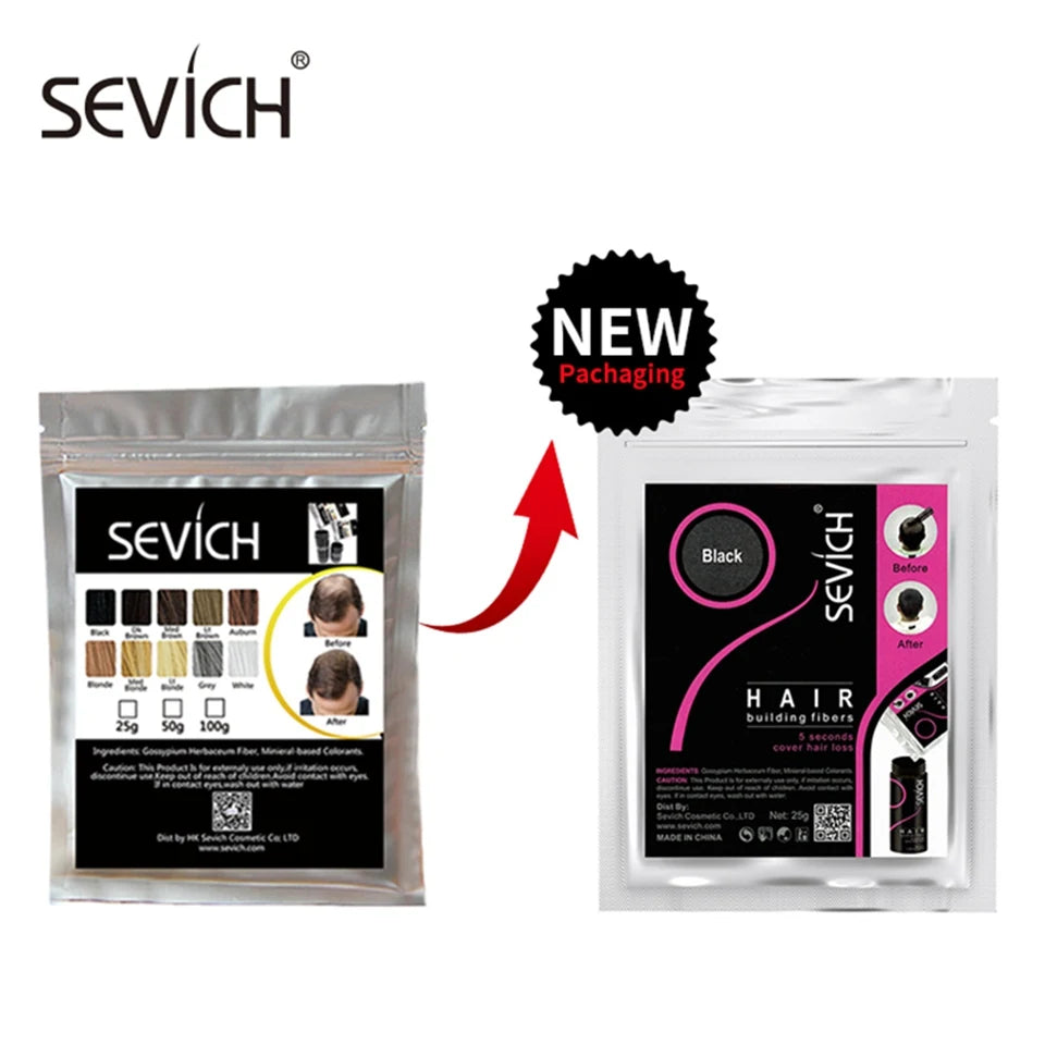 Sevich Hair Fibers 10 Color Keratin Hair Building Fiber Powder Instant Hair Growth