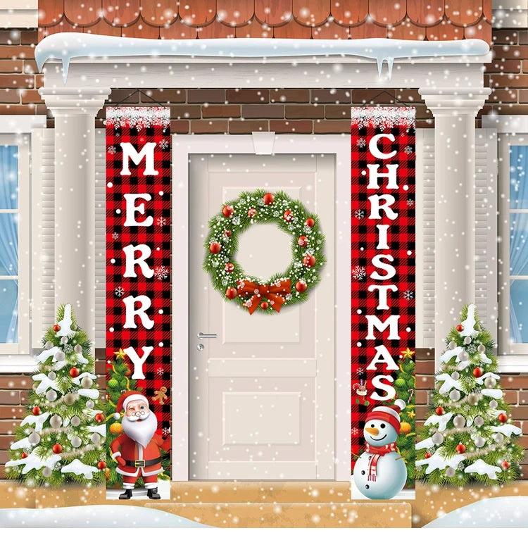 Merry Christmas Door Banner Decoration