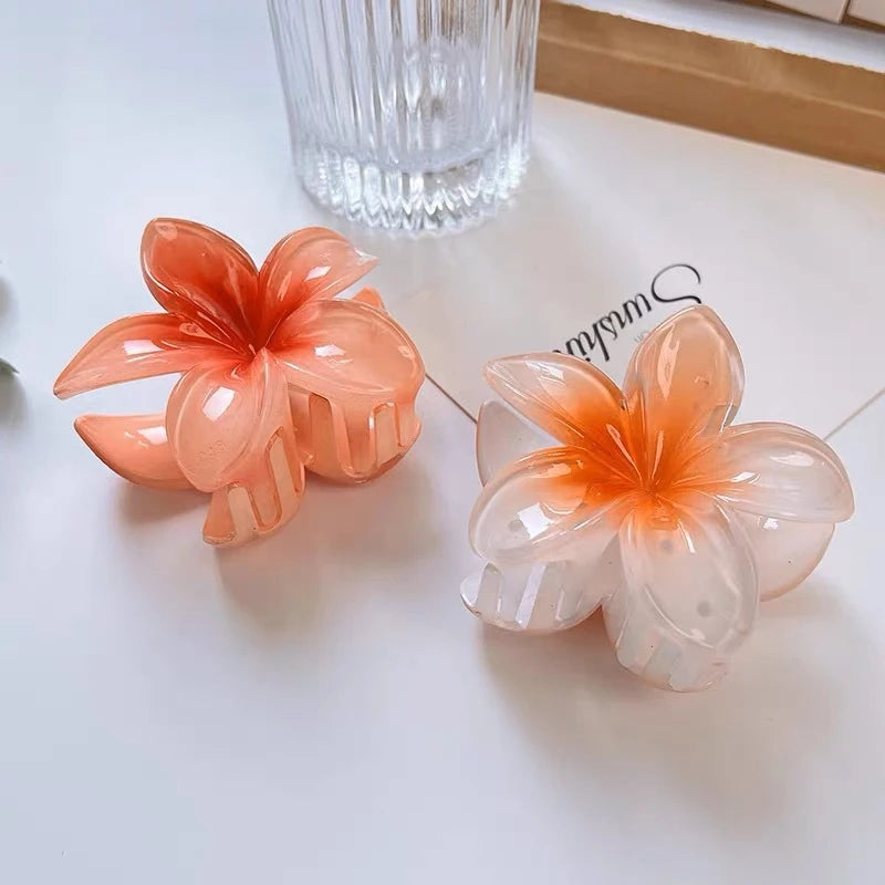 Acrylic Flower Hair Clips (8cm)