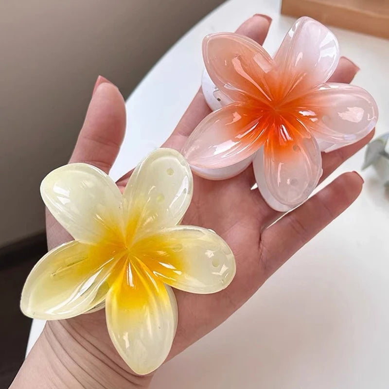 Acrylic Flower Hair Clips (8cm)