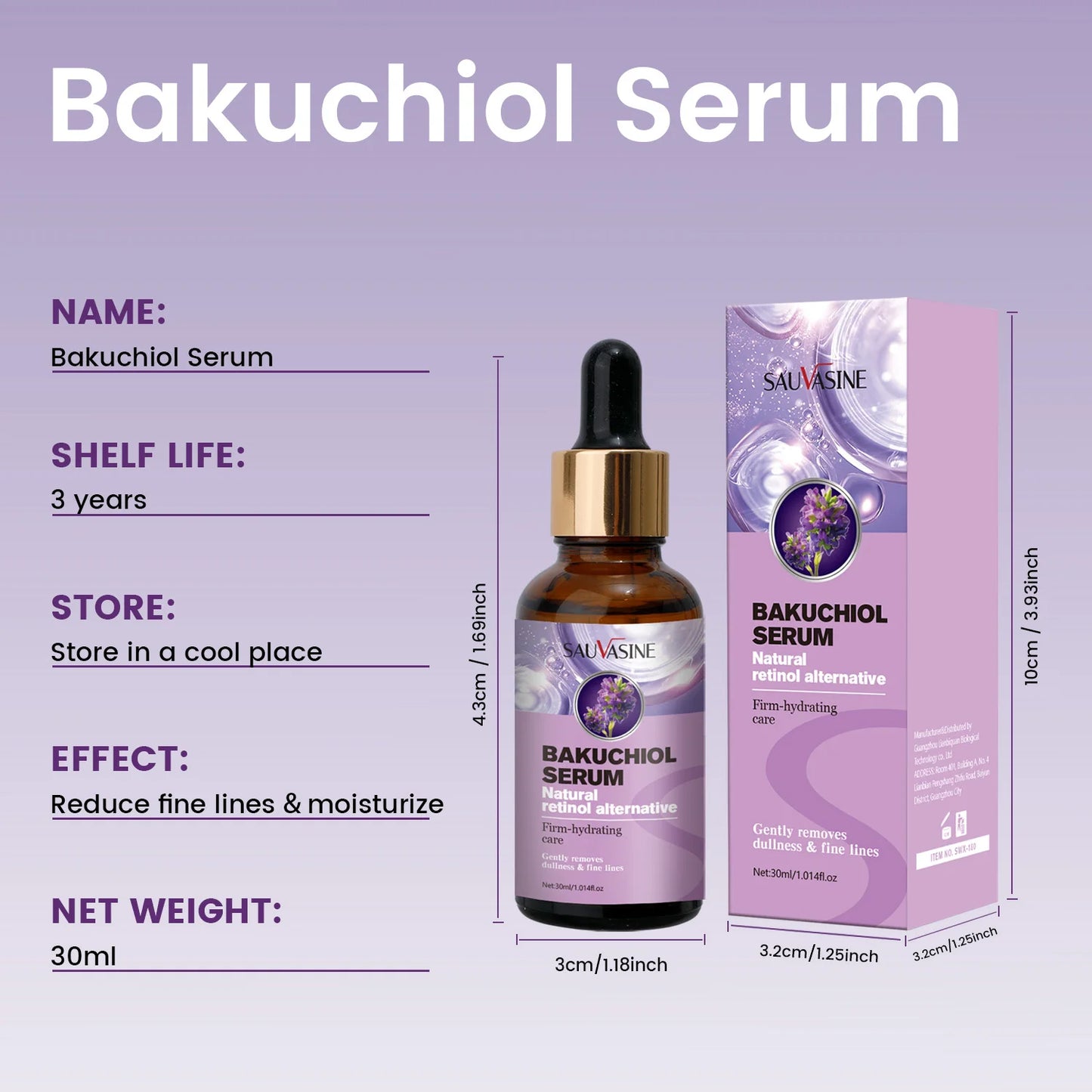 Bakuchiol Serum – Retinol Alternative with Hyaluronic Acid for Firm, Hydrated Skin