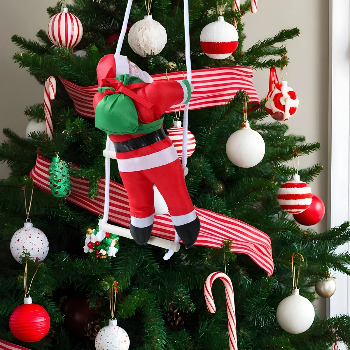 Santa Claus Climbing Ladder Pendant Merry Christmas Decoration