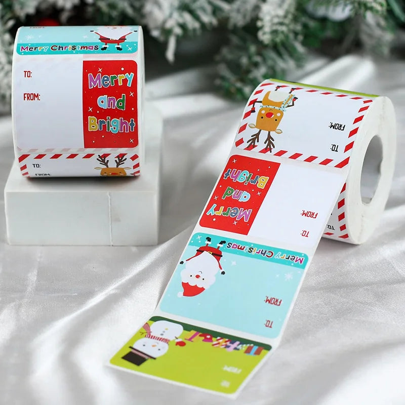 500Pcs Christmas Stickers Xmas Labels Stickers Decor