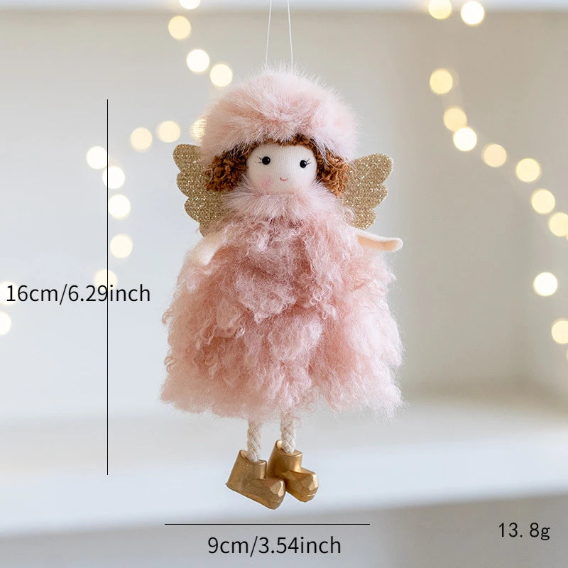 Lovely pink Plush Christmas Angel Girl Doll