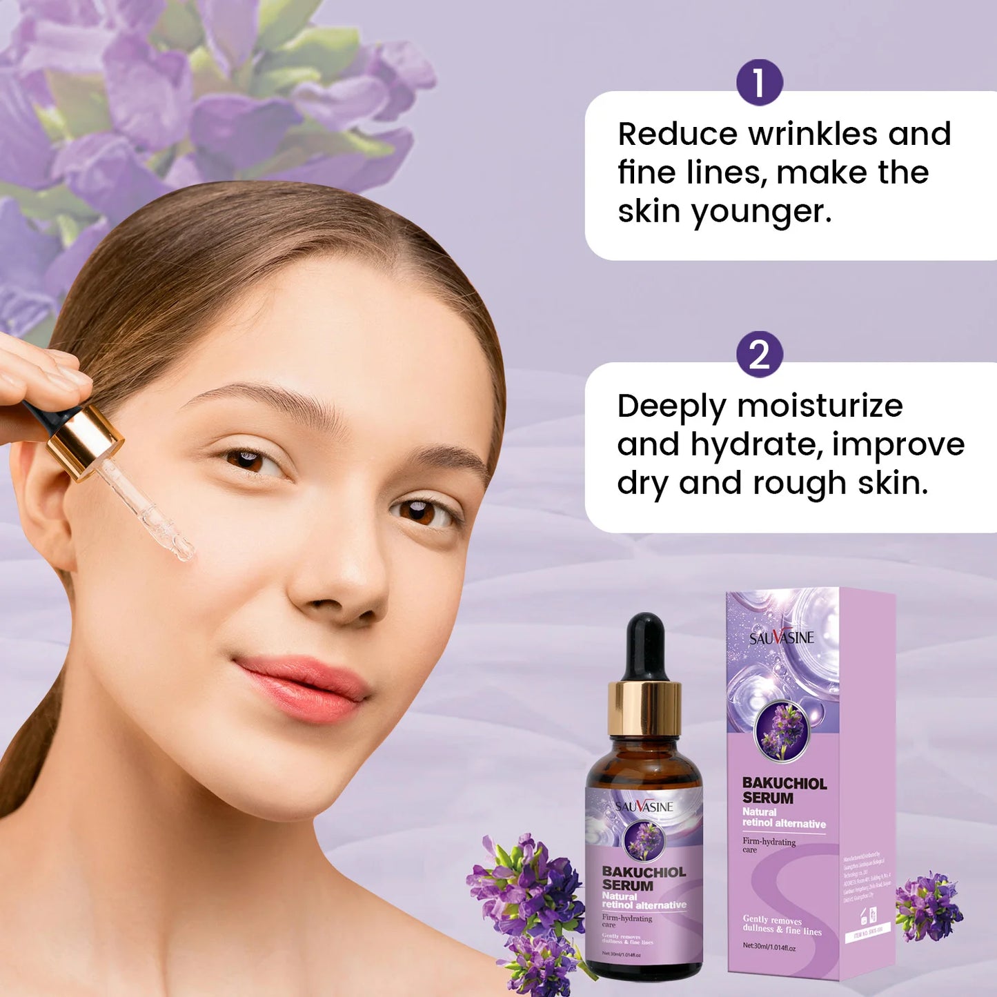 Bakuchiol Serum – Retinol Alternative with Hyaluronic Acid for Firm, Hydrated Skin