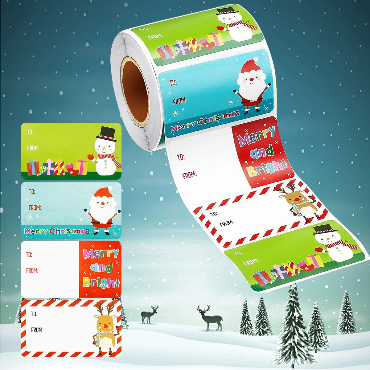 500Pcs Christmas Stickers Xmas Labels Stickers Decor