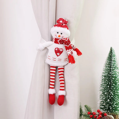 Christmas Curtain Buckle | Santa Claus & Snowman Festive Tiebacks