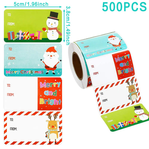 500Pcs Christmas Stickers Xmas Labels Stickers Decor