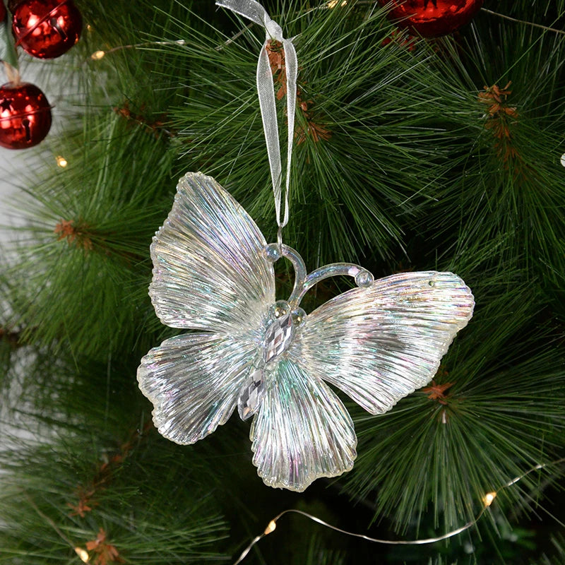 Acrylic Christmas Tree Hanging Ornaments Elk Angel Doll Bell