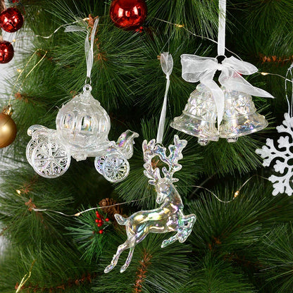 Acrylic Christmas Tree Hanging Ornaments Elk Angel Doll Bell