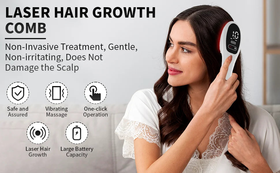 Electric Laser Hair Growth Comb Anti Hair Loss Therapy Comb