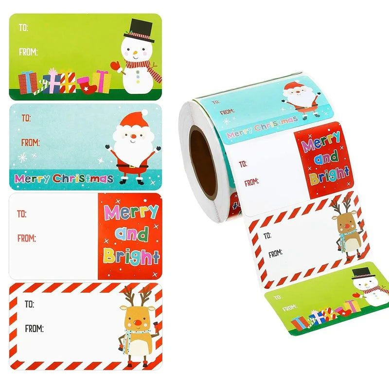 500Pcs Christmas Stickers Xmas Labels Stickers Decor