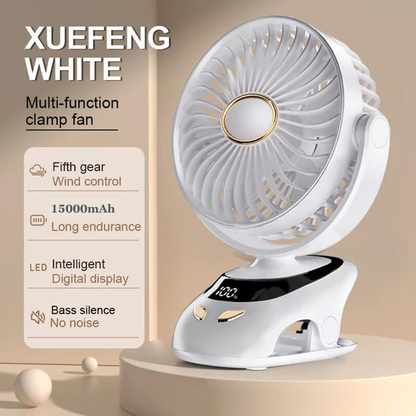 LED Digital Display Rechargeable Clip Fan 15000mAh