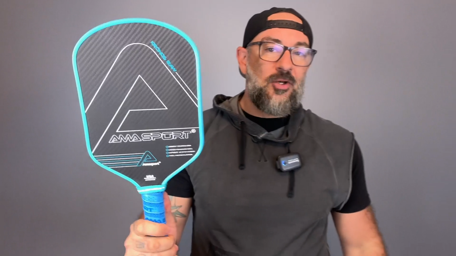 Load video: AMA SPORT Kronos Raw 3K Carbon Fiber Pickleball Paddle